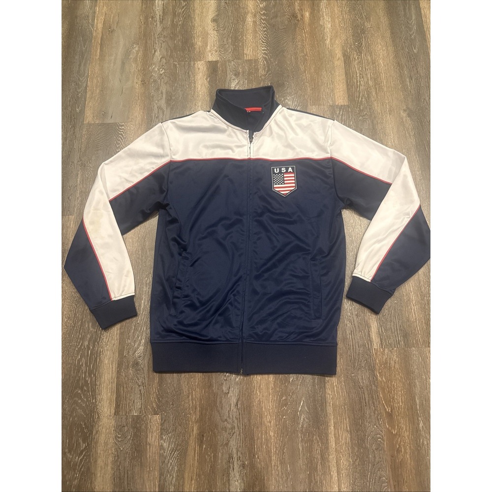 USA Officially Licensed Rhinox Track Jacket Men's Size M Blue Soccer Full Zip